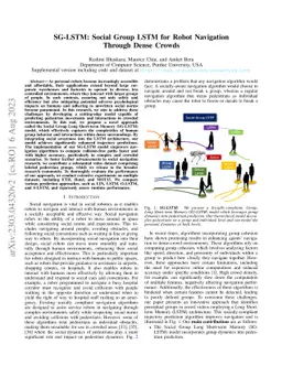 SG-LSTM: Social Group LSTM for Robot Navigation Through Dense Crowds
