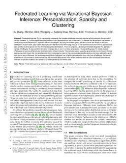 Federated Learning via Variational Bayesian Inference: Personalization,
  Sparsity and Clustering