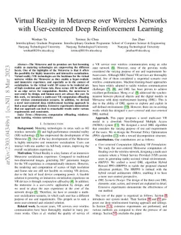 Virtual Reality in Metaverse over Wireless Networks with User-centered
  Deep Reinforcement Learning