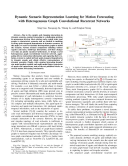 Dynamic Scenario Representation Learning for Motion Forecasting with
  Heterogeneous Graph Convolutional Recurrent Networks