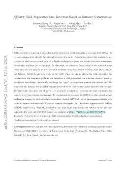 SEMv2: Table Separation Line Detection Based on Instance Segmentation
