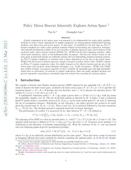 Policy Mirror Descent Inherently Explores Action Space