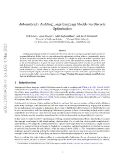 Automatically Auditing Large Language Models via Discrete Optimization