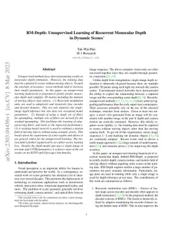 RM-Depth: Unsupervised Learning of Recurrent Monocular Depth in Dynamic
  Scenes