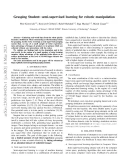 Grasping Student: semi-supervised learning for robotic manipulation