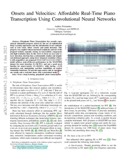Onsets and Velocities: Affordable Real-Time Piano Transcription Using
  Convolutional Neural Networks