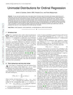 Unimodal Distributions for Ordinal Regression