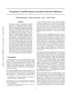 Extrapolative Controlled Sequence Generation via Iterative Refinement