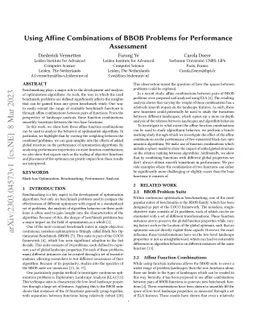 Using Affine Combinations of BBOB Problems for Performance Assessment