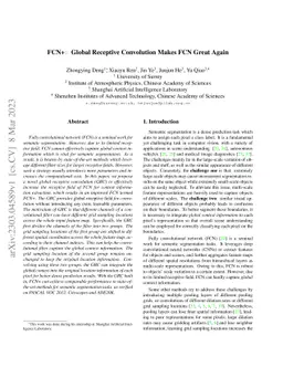 FCN+: Global Receptive Convolution Makes FCN Great Again