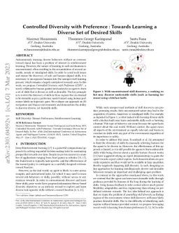 Controlled Diversity with Preference : Towards Learning a Diverse Set of
  Desired Skills