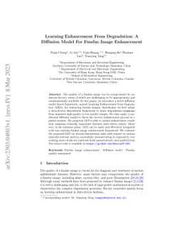 Learning Enhancement From Degradation: A Diffusion Model For Fundus
  Image Enhancement