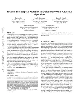 Towards Self-adaptive Mutation in Evolutionary Multi-Objective
  Algorithms