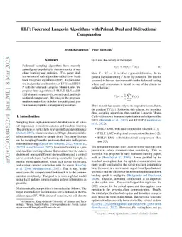 ELF: Federated Langevin Algorithms with Primal, Dual and Bidirectional
  Compression
