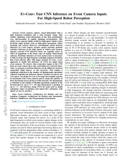 EvConv: Fast CNN Inference on Event Camera Inputs For High-Speed Robot
  Perception