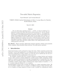 Two-sided Matrix Regression