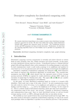 Descriptive complexity for distributed computing with circuits