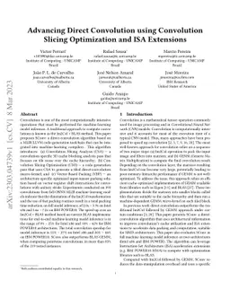Advancing Direct Convolution using Convolution Slicing Optimization and
  ISA Extensions