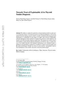 Towards Trust of Explainable AI in Thyroid Nodule Diagnosis