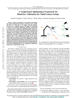 A Graph-based Optimization Framework for Hand-Eye Calibration for
  Multi-Camera Setups