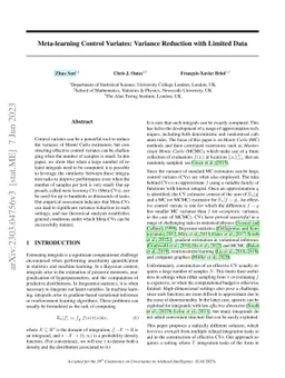 Meta-learning Control Variates: Variance Reduction with Limited Data