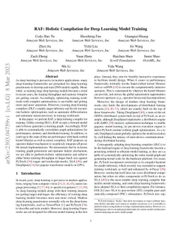 RAF: Holistic Compilation for Deep Learning Model Training