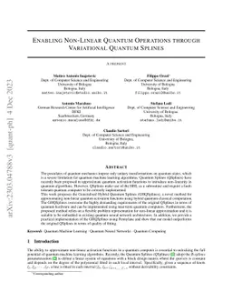 Enabling Non-Linear Quantum Operations through Variational Quantum
  Splines