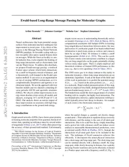 Ewald-based Long-Range Message Passing for Molecular Graphs