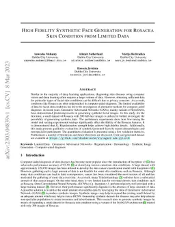 High Fidelity Synthetic Face Generation for Rosacea Skin Condition from
  Limited Data