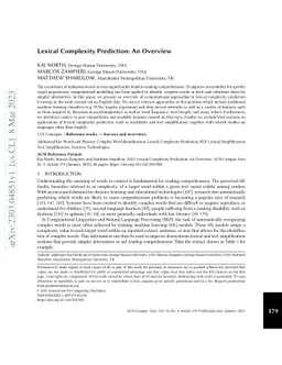 Lexical Complexity Prediction: An Overview