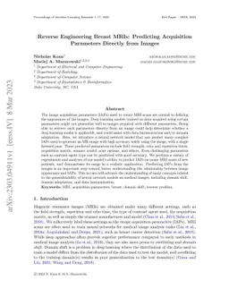 Reverse Engineering Breast MRIs: Predicting Acquisition Parameters
  Directly from Images