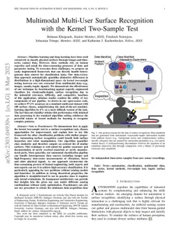 Multimodal Multi-User Surface Recognition with the Kernel Two-Sample
  Test