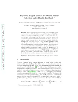 Improved Regret Bounds for Online Kernel Selection under Bandit Feedback
