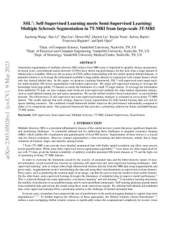 SSL^2: Self-Supervised Learning meets Semi-Supervised Learning: Multiple
  Sclerosis Segmentation in 7T-MRI from large-scale 3T-MRI