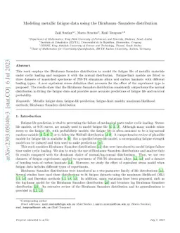 Modeling metallic fatigue data using the Birnbaum--Saunders distribution