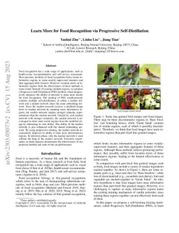 Learn More for Food Recognition via Progressive Self-Distillation