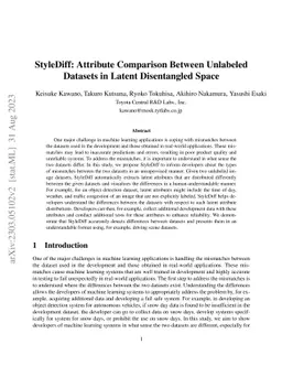 StyleDiff: Attribute Comparison Between Unlabeled Datasets in Latent
  Disentangled Space