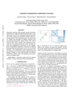 Entropic Wasserstein Component Analysis