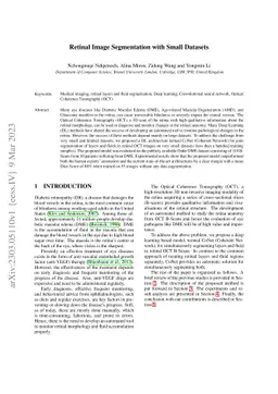 Retinal Image Segmentation with Small Datasets
