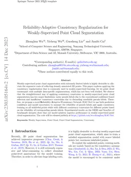 Reliability-Adaptive Consistency Regularization for Weakly-Supervised
  Point Cloud Segmentation