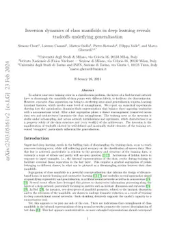 Inversion dynamics of class manifolds in deep learning reveals tradeoffs
  underlying generalisation