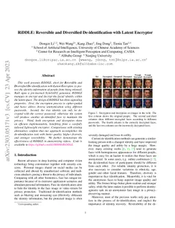 RiDDLE: Reversible and Diversified De-identification with Latent
  Encryptor