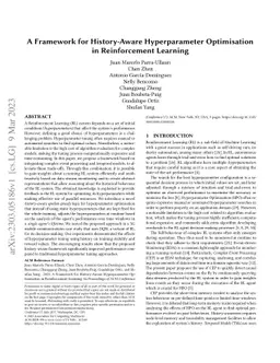 A Framework for History-Aware Hyperparameter Optimisation in
  Reinforcement Learning