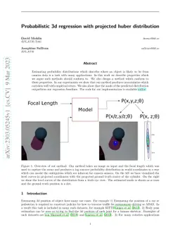Probabilistic 3d regression with projected huber distribution