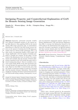 Intriguing Property and Counterfactual Explanation of GAN for Remote
  Sensing Image Generation