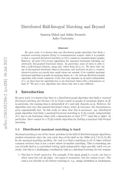 Distributed Half-Integral Matching and Beyond