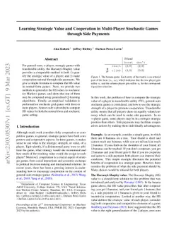 Learning Strategic Value and Cooperation in Multi-Player Stochastic
  Games through Side Payments
