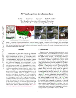 3D Video Loops from Asynchronous Input