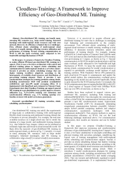 Cloudless-Training: A Framework to Improve Efficiency of Geo-Distributed
  ML Training