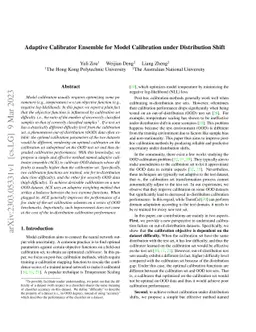 Adaptive Calibrator Ensemble for Model Calibration under Distribution
  Shift